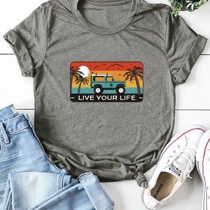 Plus Letter and Tropical Print Tee
